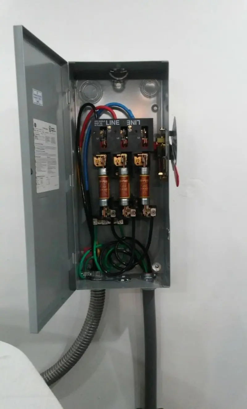 Three-phase disconnect switch installed for Electrical Wiring & Rewiring in Navasota